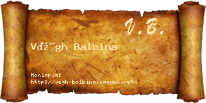 Végh Balbina névjegykártya